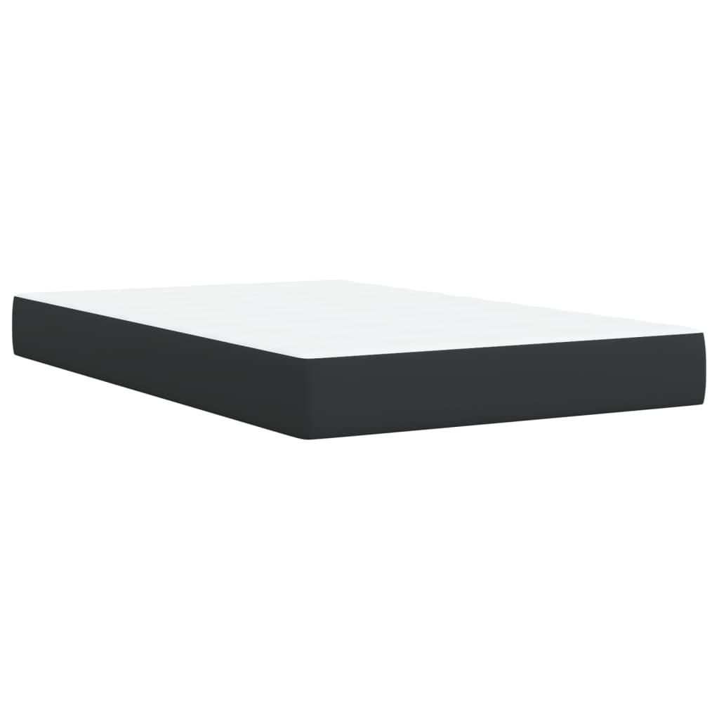Box Spring Bed with Mattress Black 120x200 cm Faux Leather