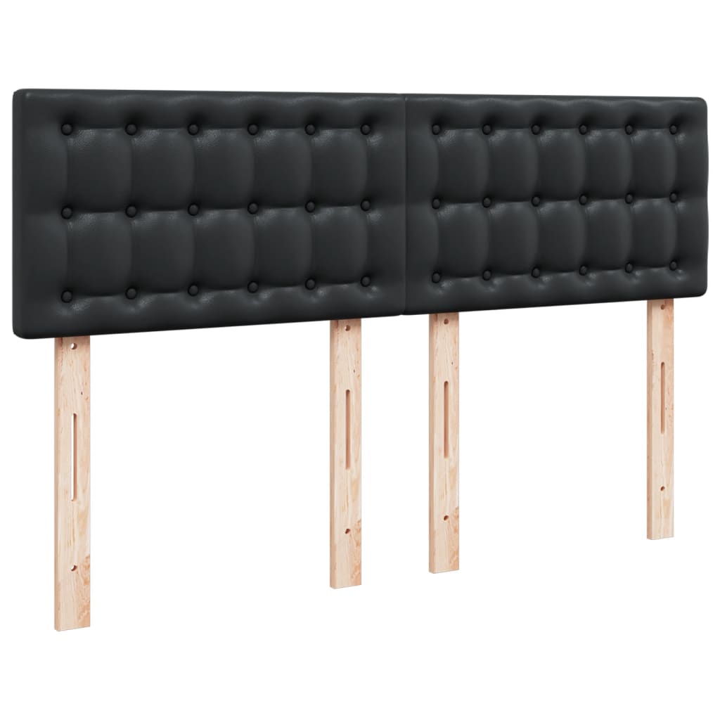 Box Spring Bed with Mattress Black 140x190 cm Faux Leather