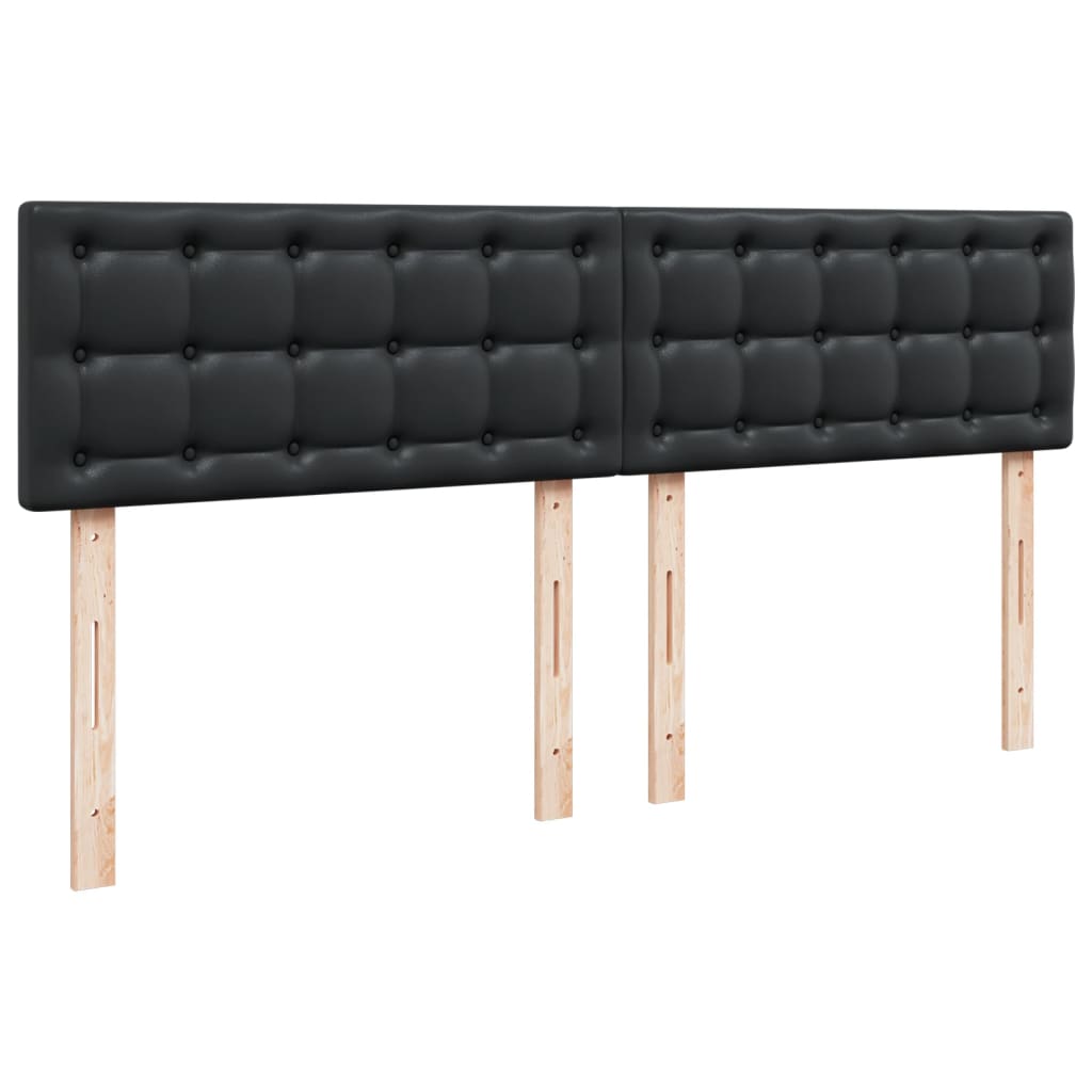 Box Spring Bed with Mattress Black 200x200 cm Faux Leather