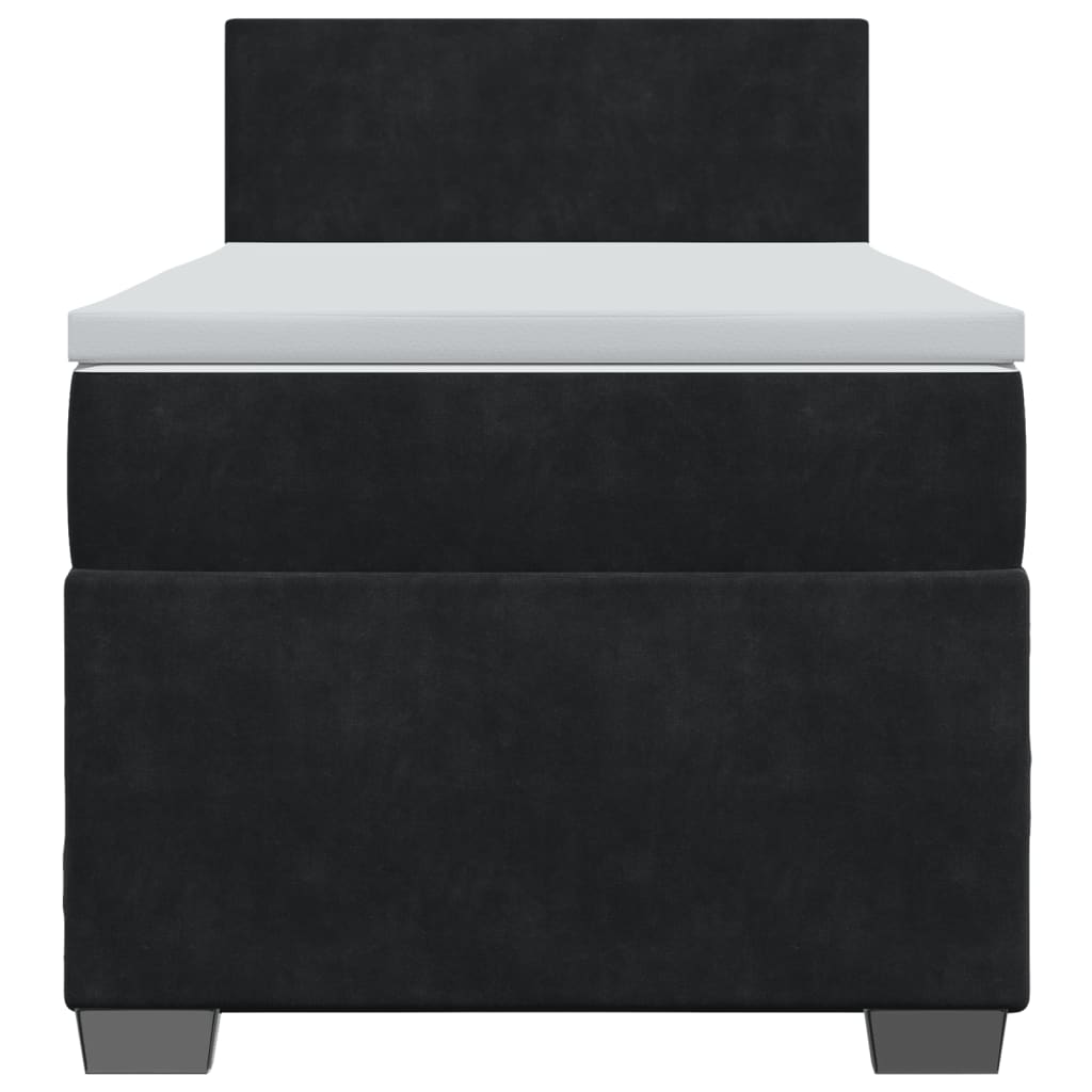 Box Spring Bed with Mattress Black 90x190 cm Velvet