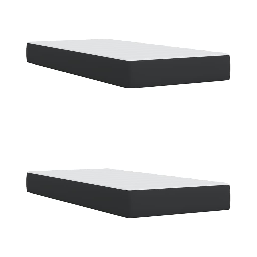 Box Spring Bed with Mattress Black 200x200 cm Faux Leather