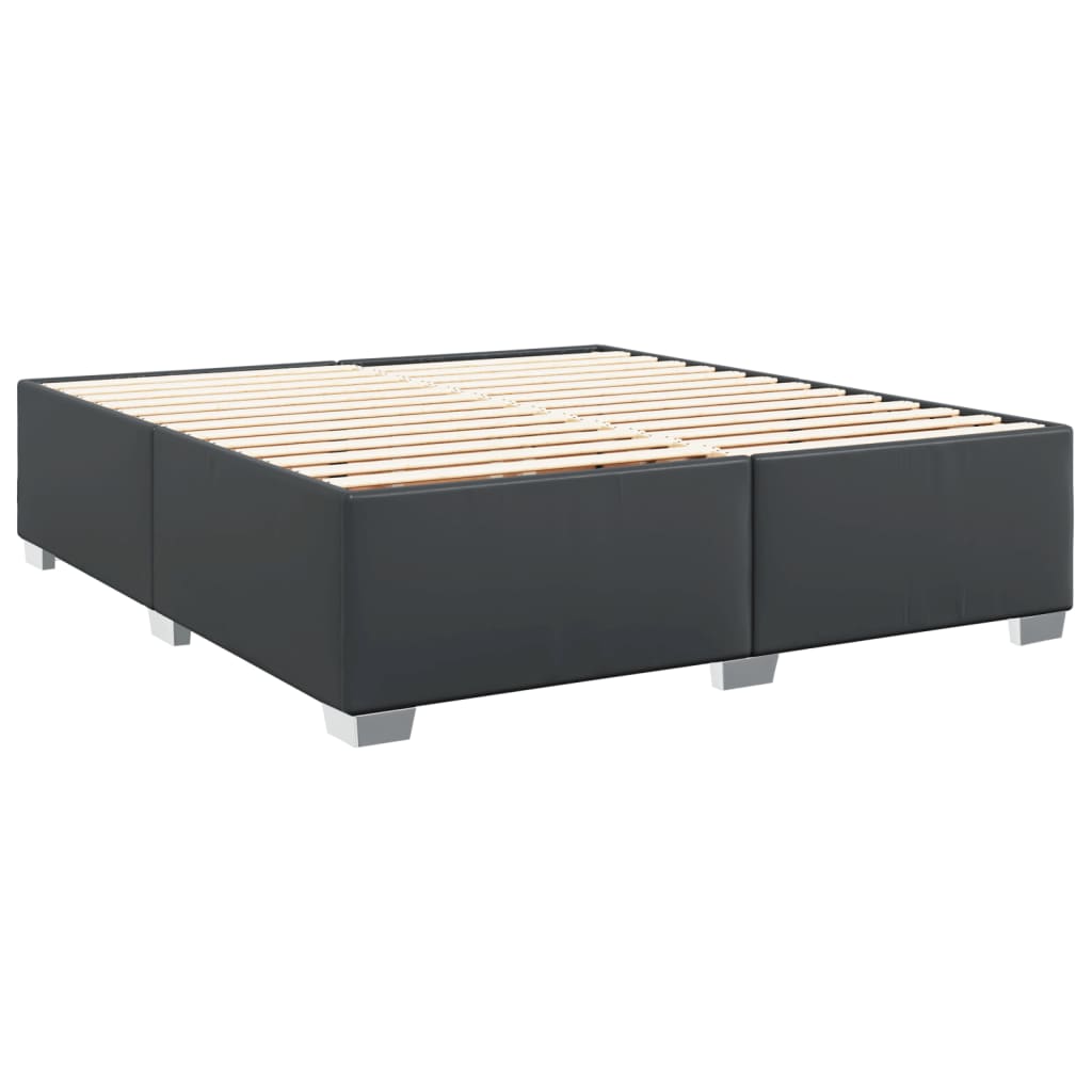 Box Spring Bed with Mattress Black 200x200 cm Faux Leather