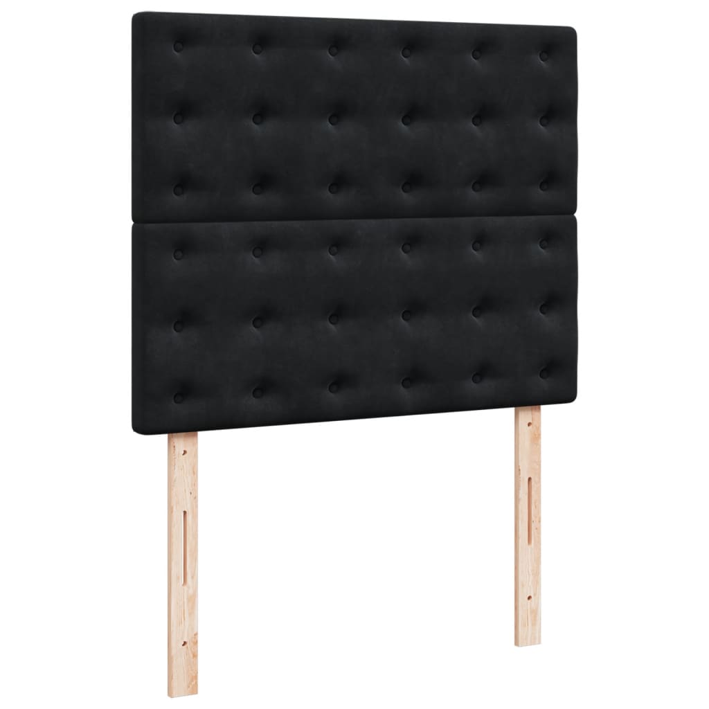 Box Spring Bed with Mattress Black 120x190 cm Small Double Velvet