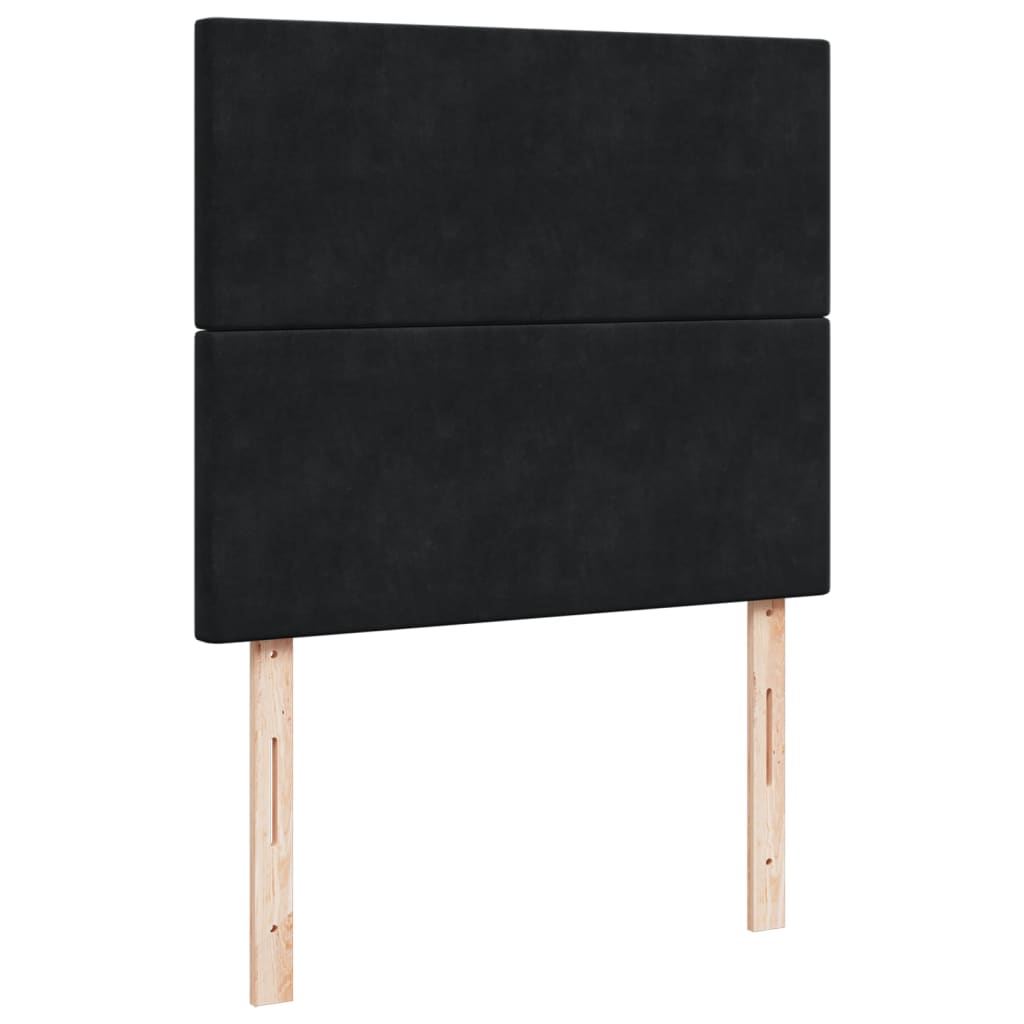 Box Spring Bed with Mattress Black 120x200 cm Velvet