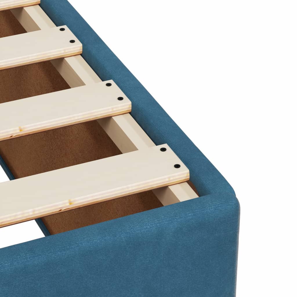 Box Spring Bed with Mattress Blue 120x200 cm Velvet
