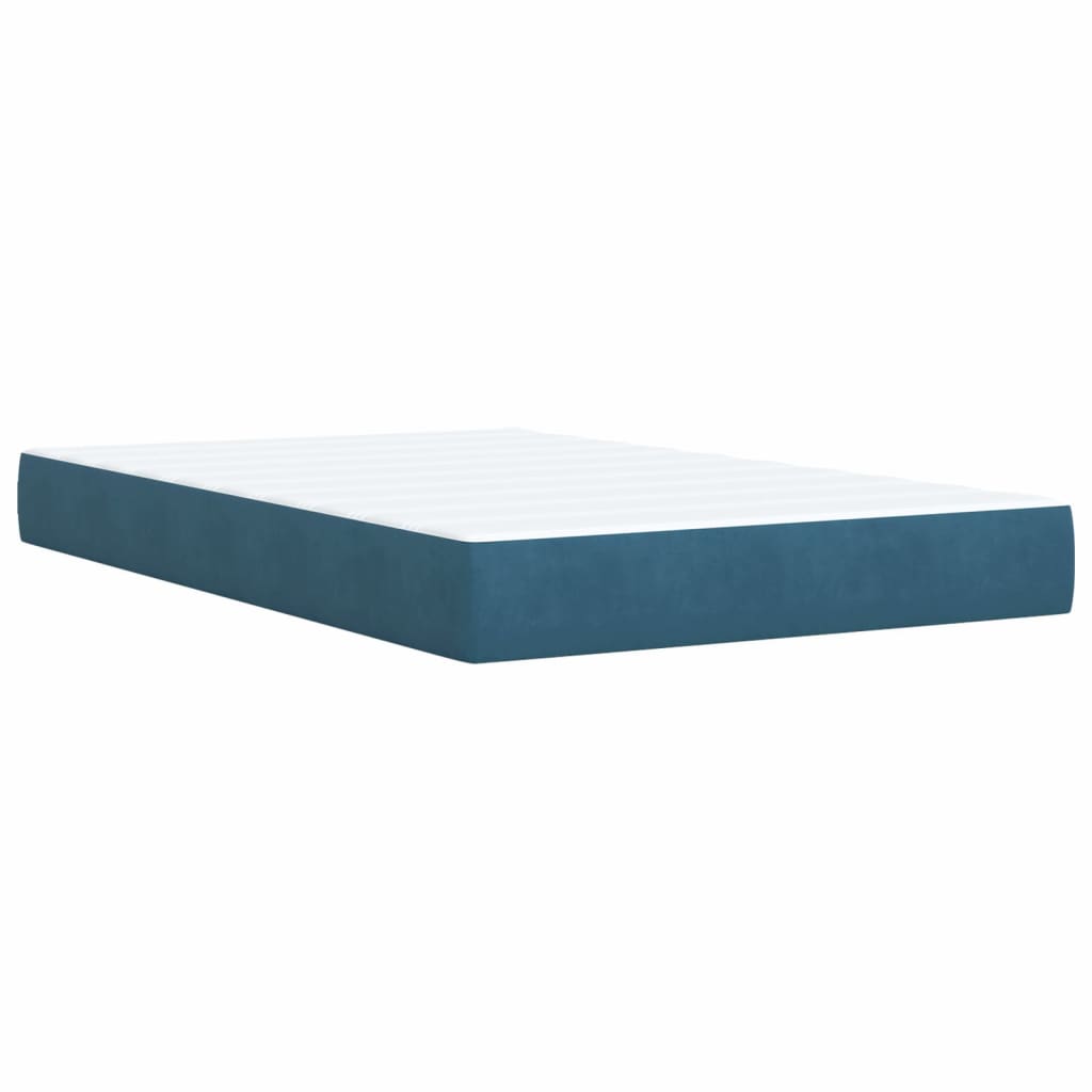 Box Spring Bed with Mattress Blue 120x200 cm Velvet