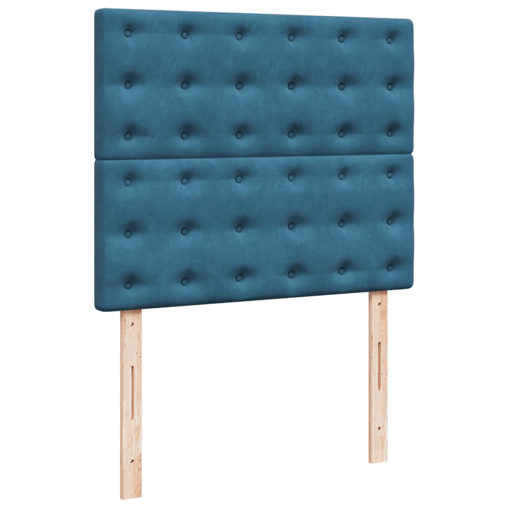Box Spring Bed with Mattress Blue 120x200 cm Velvet