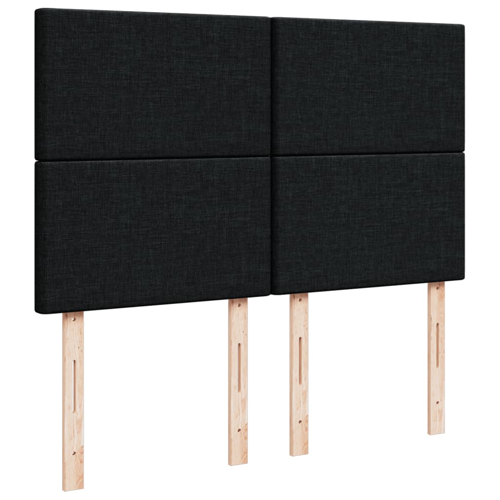Box Spring Bed with Mattress Black 140x190 cm Velvet