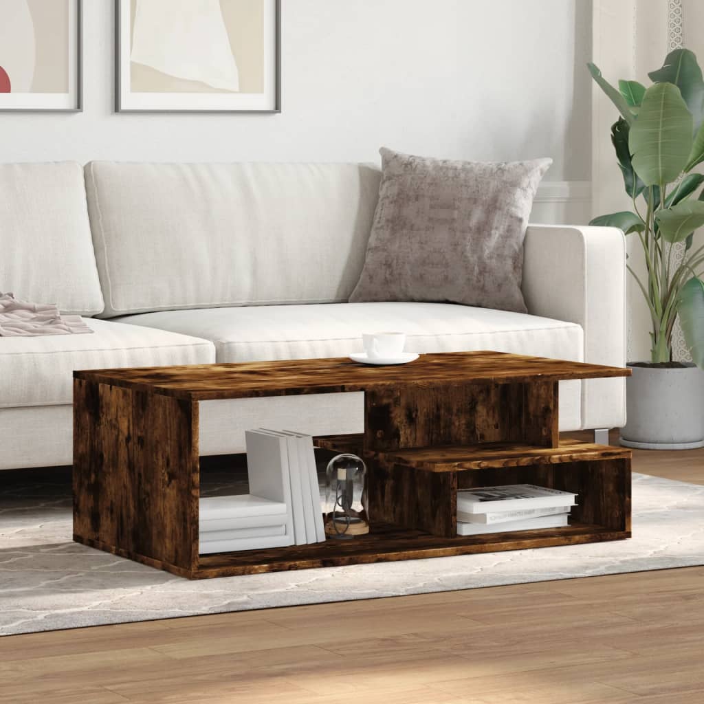Coffee Table Smoked Oak 102x55x35 cm Engineered Wood