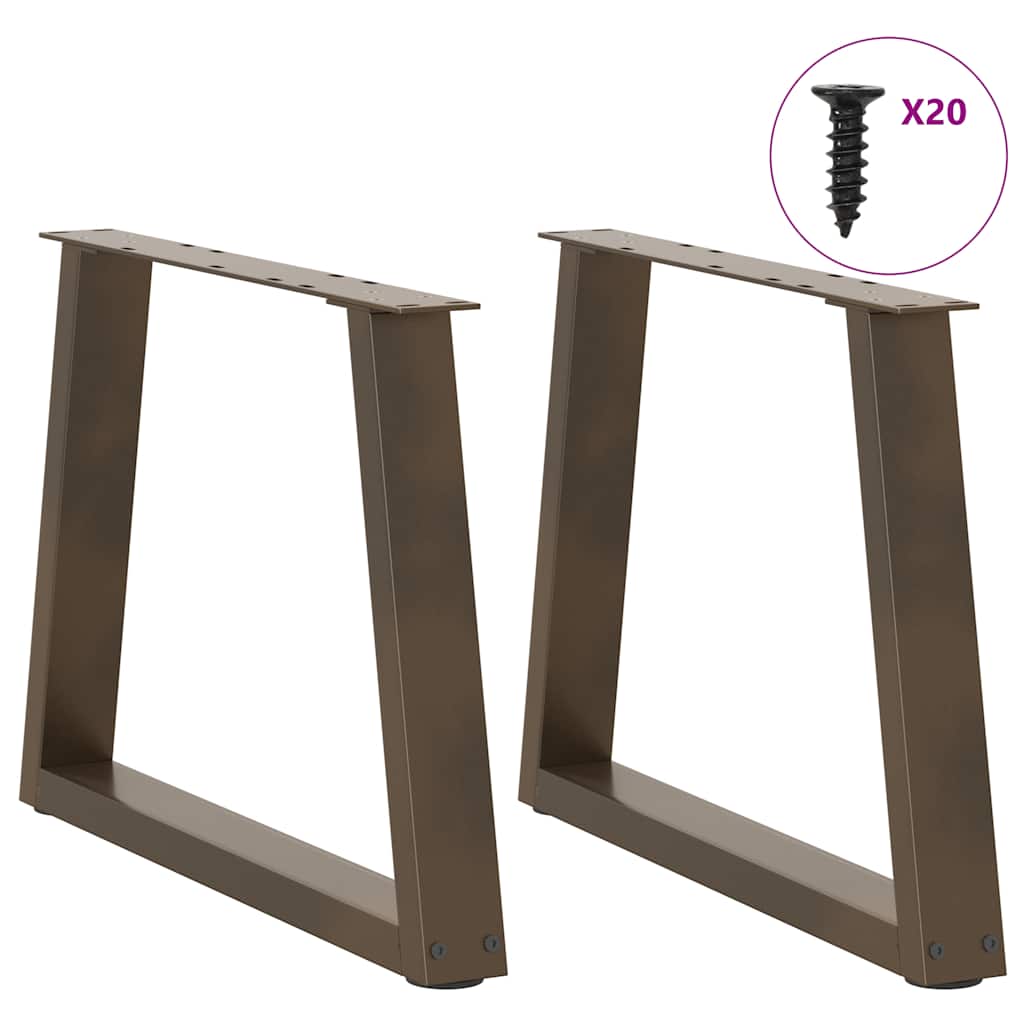 Coffee Table Legs V-Shape 2 pcs Natural Steel 50x(42-43.3) cm Steel