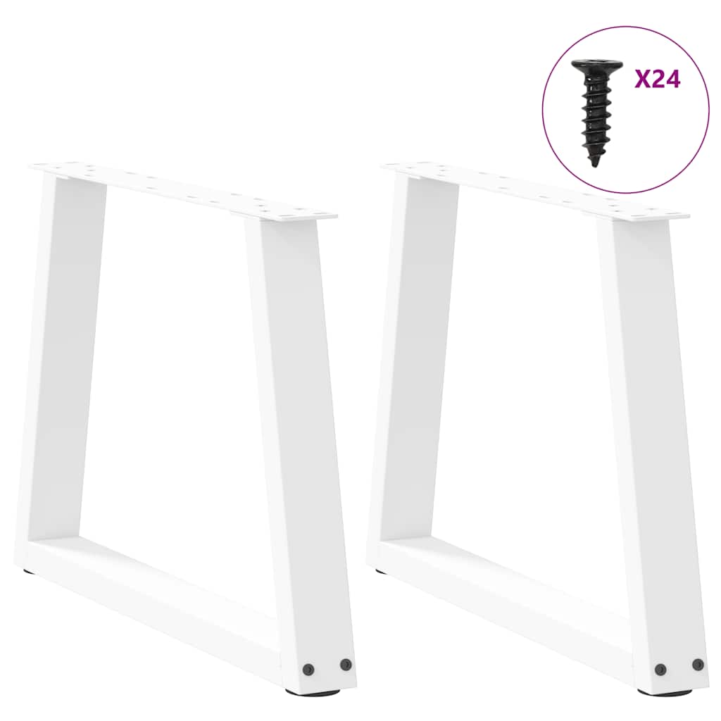 Coffee Table Legs V-Shape 2 pcs White 60x(42-43.3) cm Steel