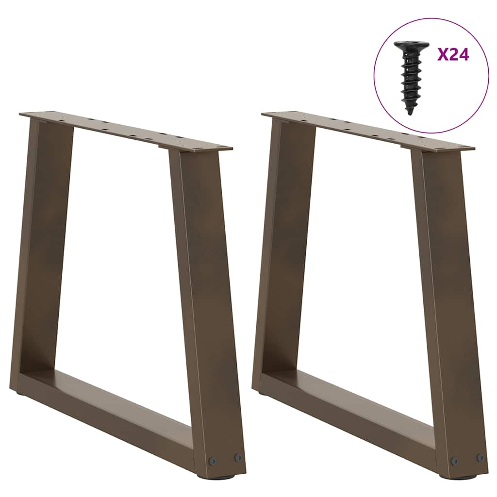 Coffee Table Legs V-Shape 2 pcs Natural Steel 60x(42-43.3) cm Steel