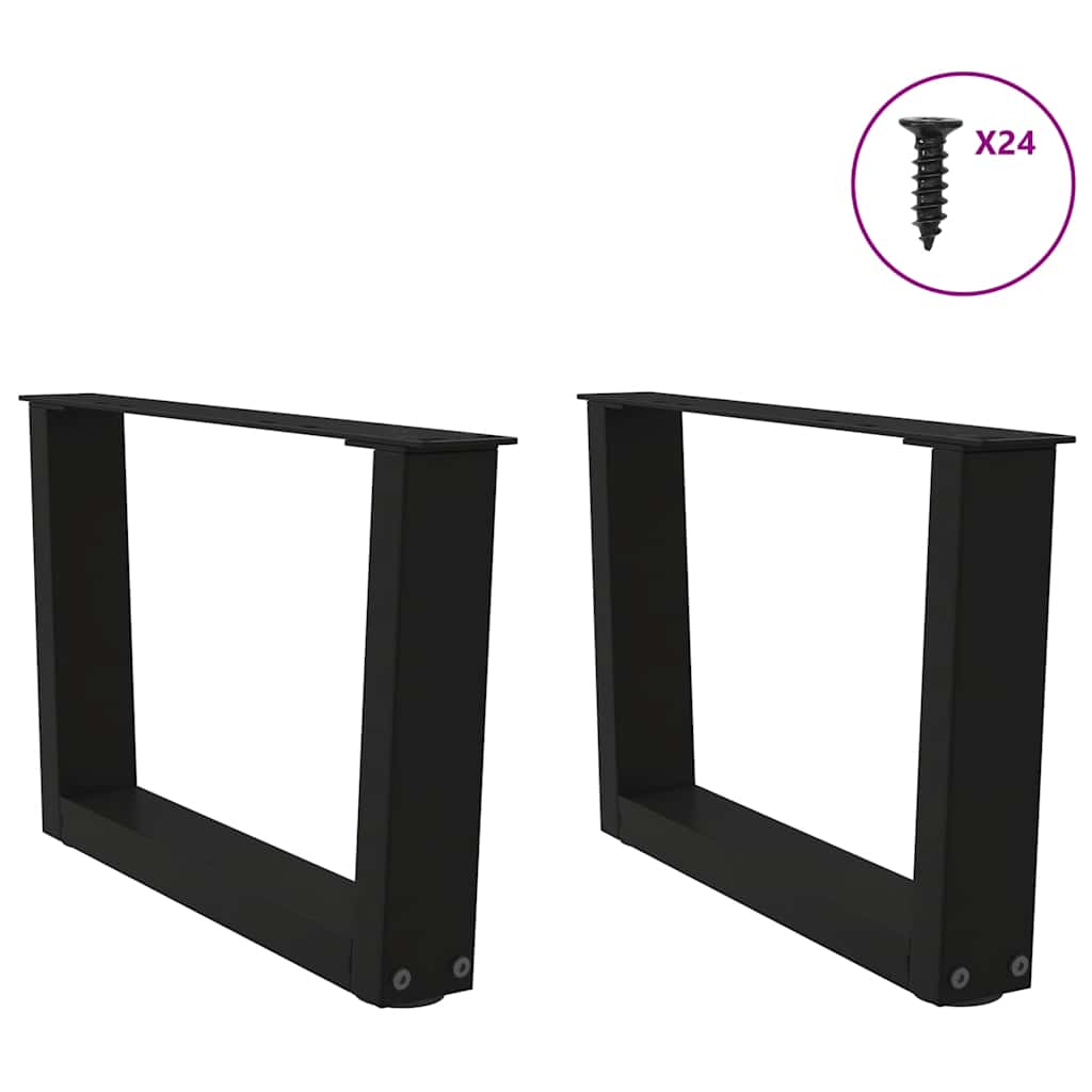 Coffee Table Legs V-Shape 2 pcs Black 60x(30-31.3) cm Steel