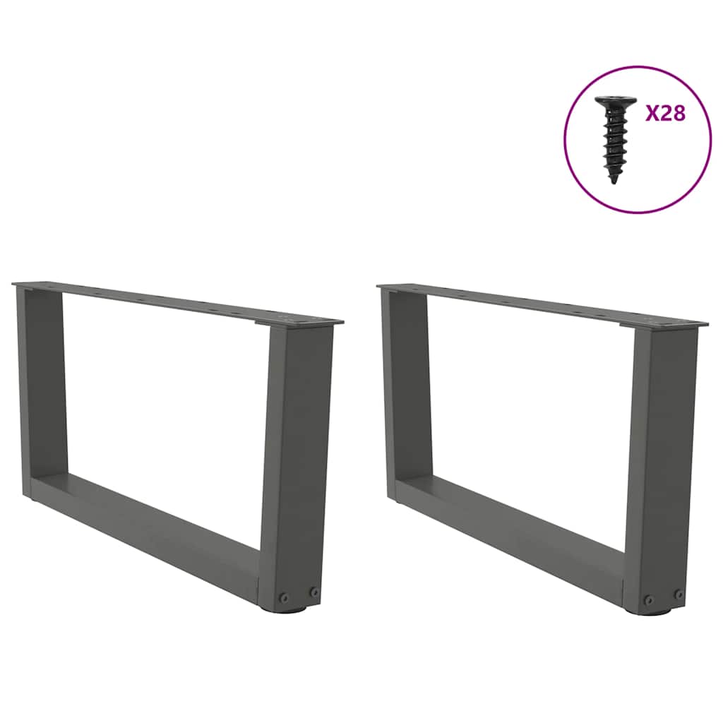 Coffee Table Legs V-Shape 2 pcs Anthracite 70x(30-31.3) cm Steel