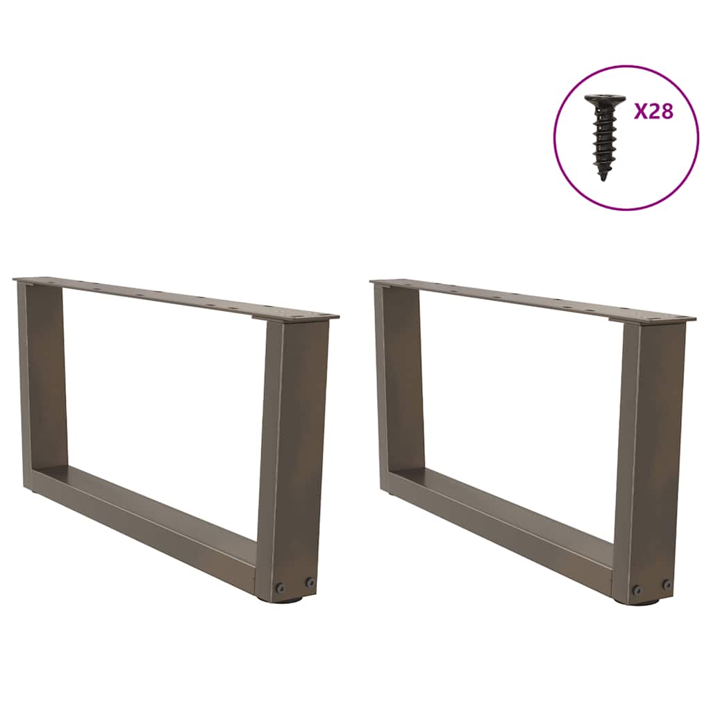Coffee Table Legs V-Shape 2 pcs Natural Steel 70x(30-31.3) cm Steel