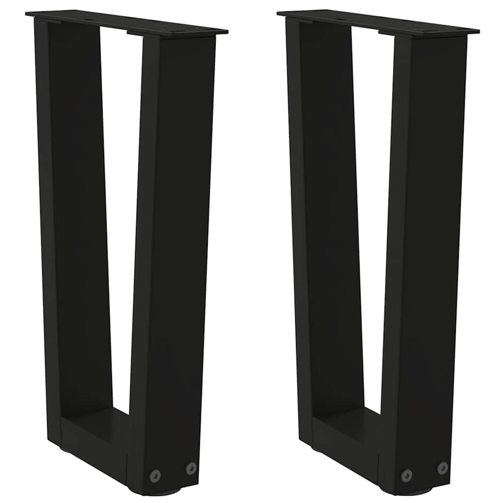 Coffee Table Legs V-Shape 2 pcs Black 28x(42-43.3) cm Steel