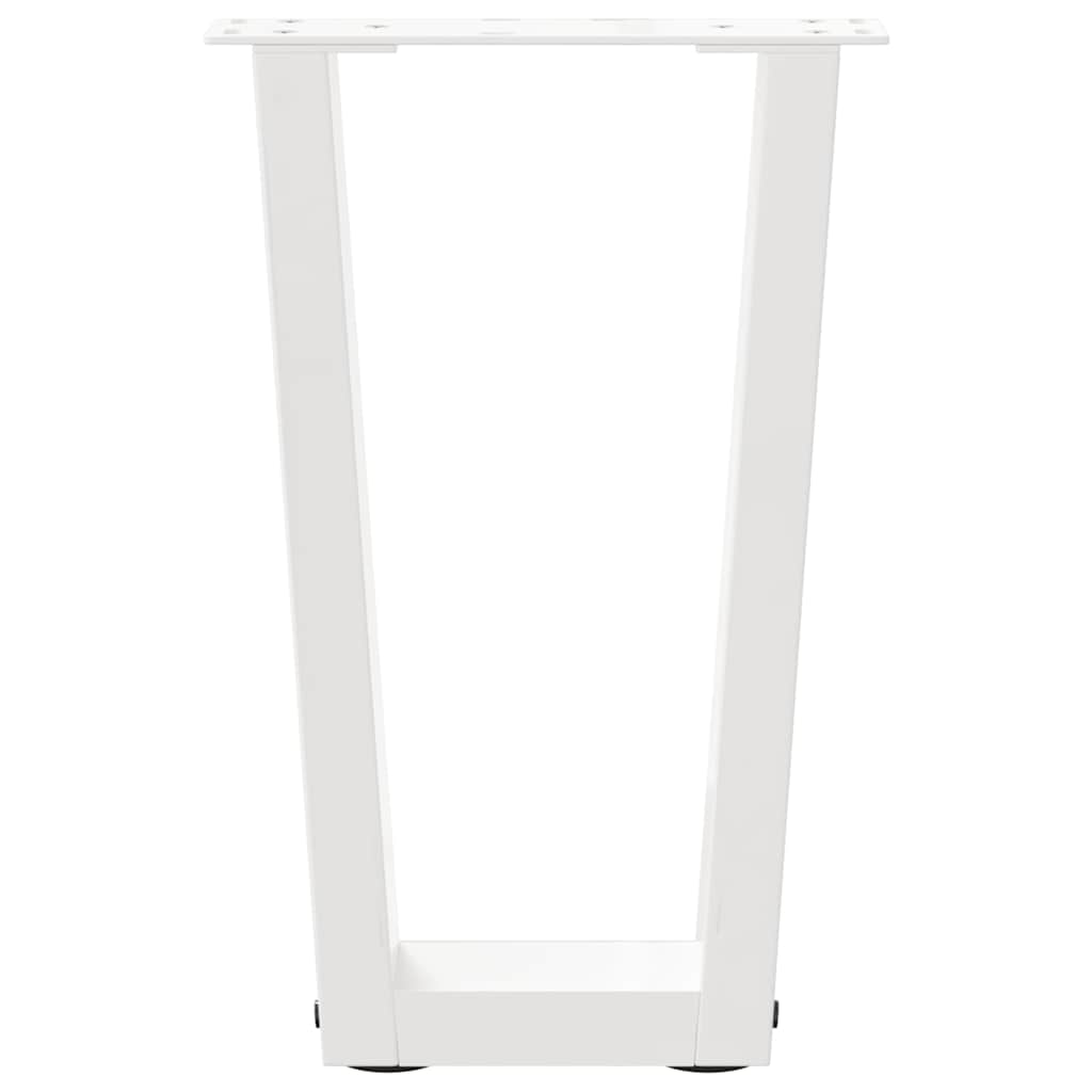 Coffee Table Legs V-Shape 2 pcs White 38x(42-43.3) cm Steel