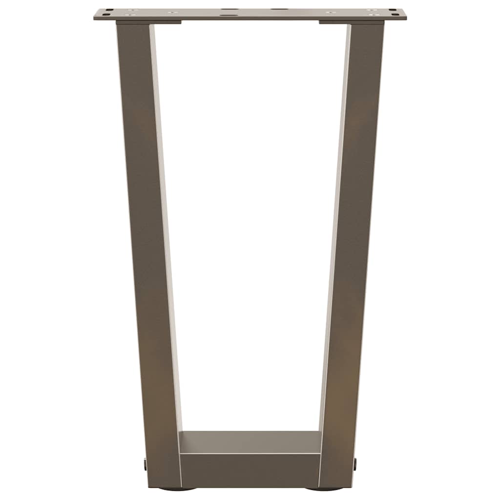 Coffee Table Legs V-Shape 2 pcs Natural Steel 38x(42-43.3) cm Steel