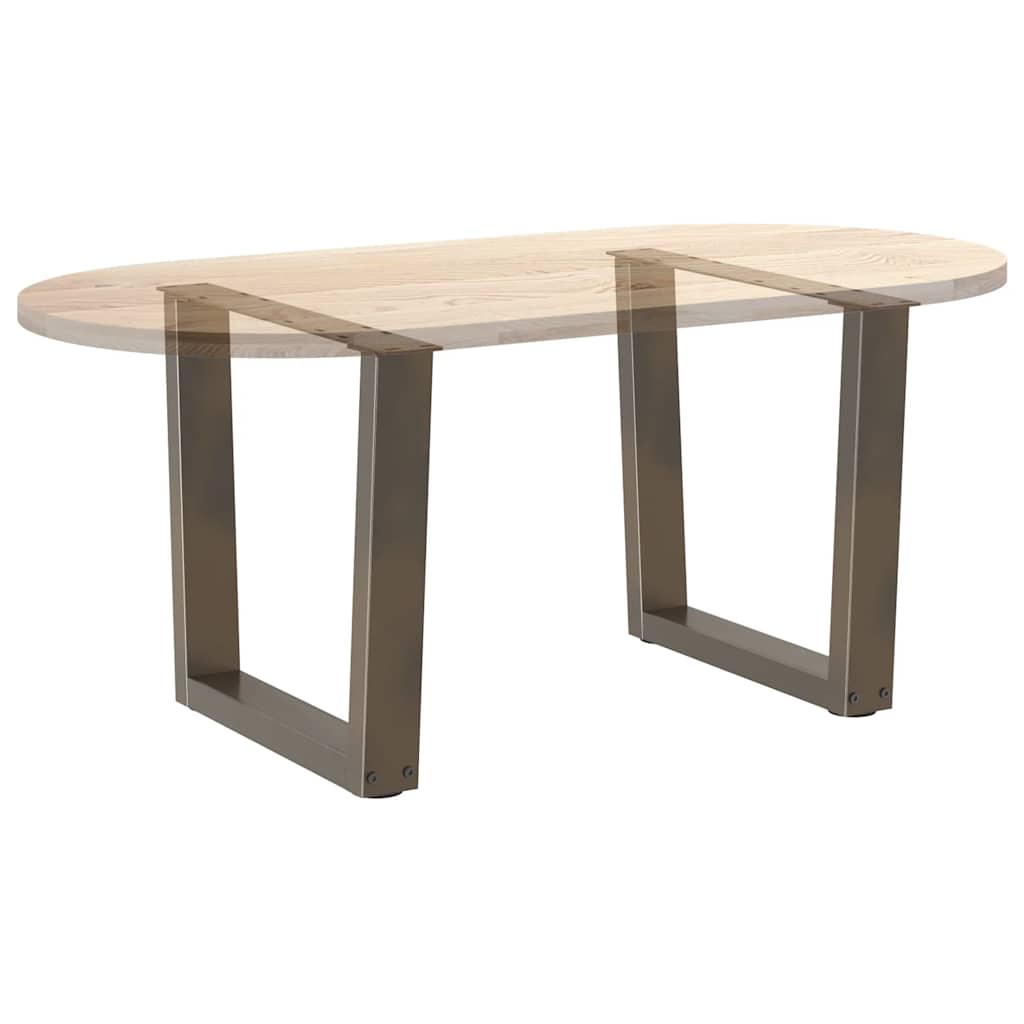Coffee Table Legs V-Shape 2 pcs Natural Steel 60x(42-43.3) cm Steel