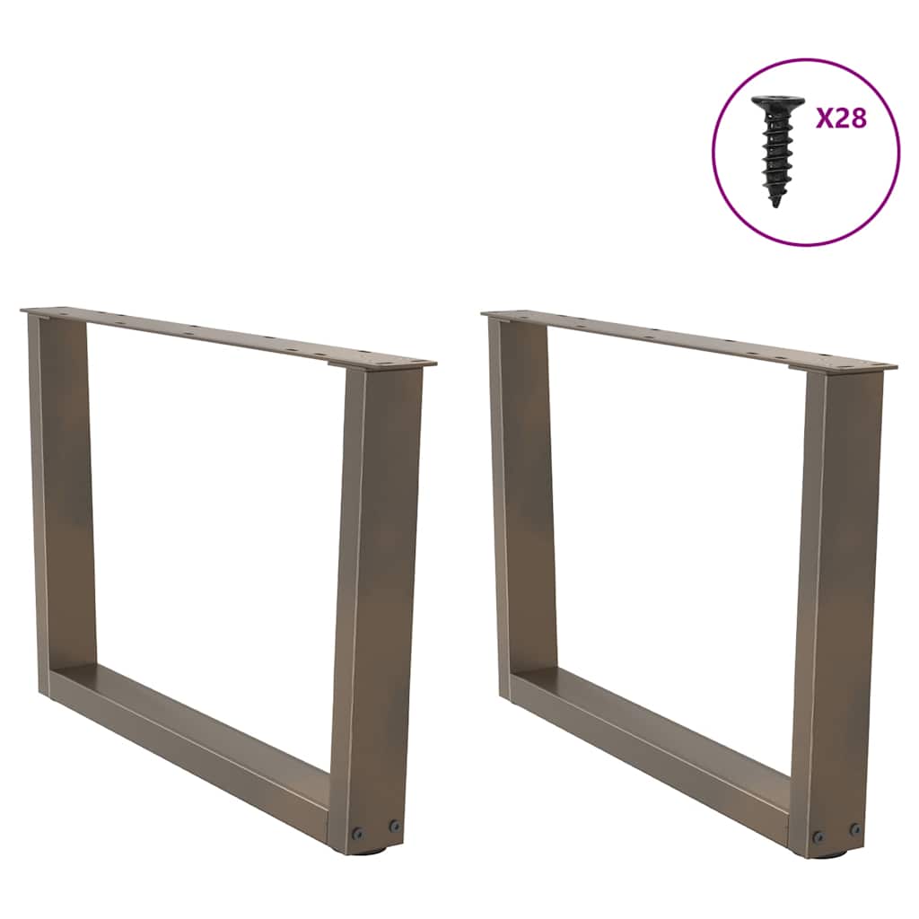 Coffee Table Legs V-Shape 2 pcs Natural Steel 70x(42-43.3) cm Steel