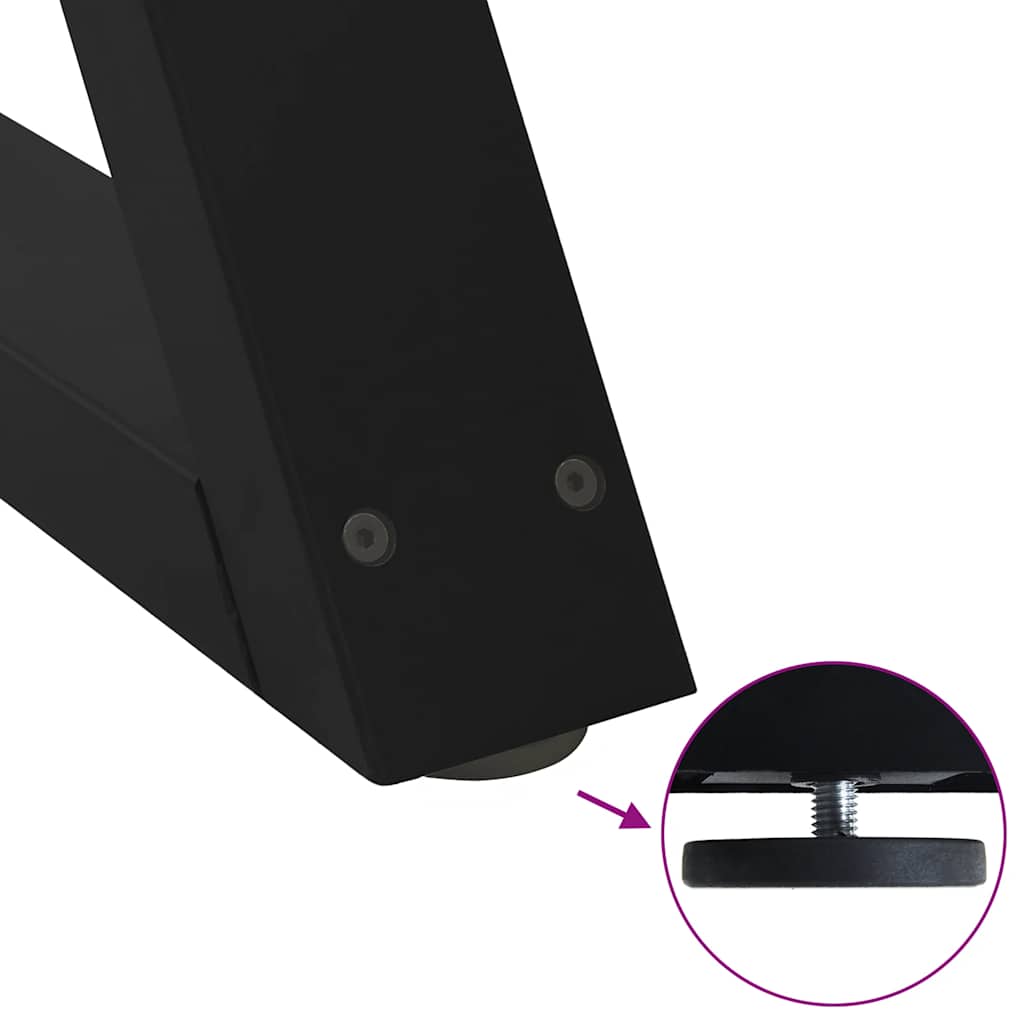 Coffee Table Legs 2 pcs Black 38x(42-43.3) cm Steel