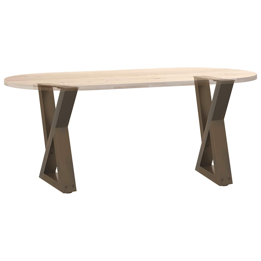 Coffee Table Legs 2 pcs Natural Steel 38x(42-43.3) cm Steel