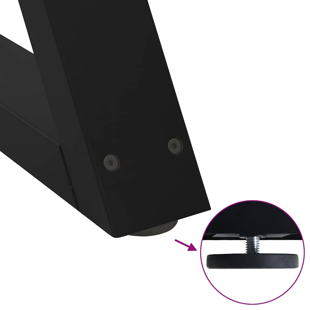 Coffee Table Legs 2 pcs Black 50x(42-43.3) cm Steel