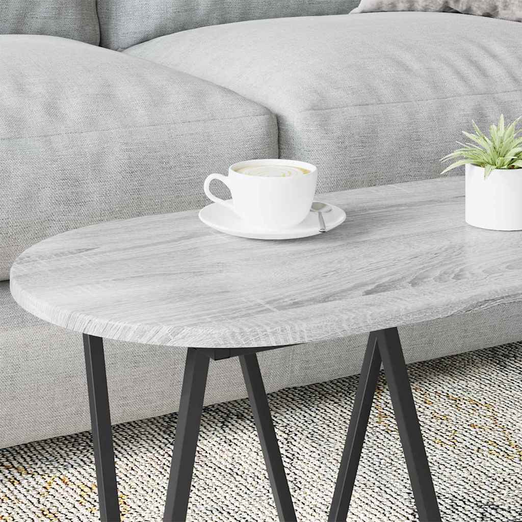 Coffee Table Grey 80 x 40 x 40.5 cm Engineered Wood and Metal