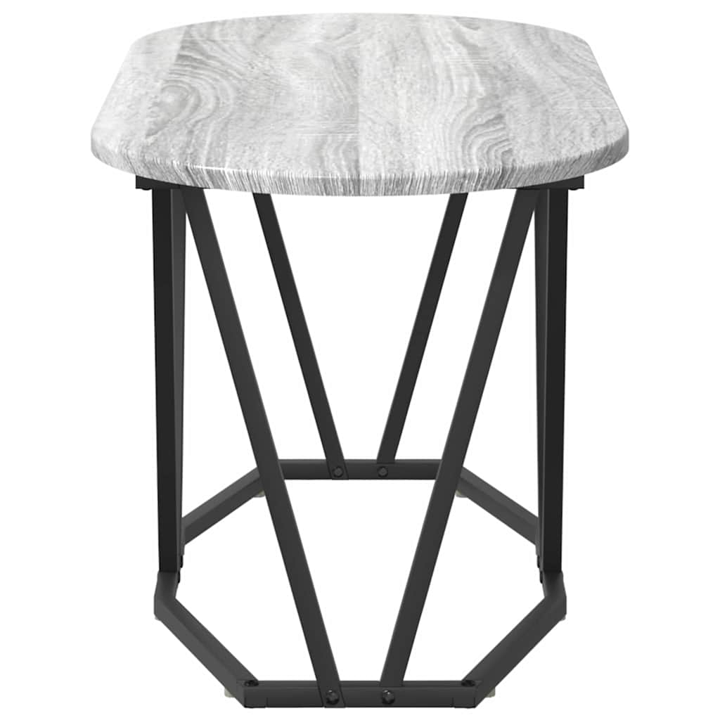 Coffee Table Grey 80 x 40 x 40.5 cm Engineered Wood and Metal