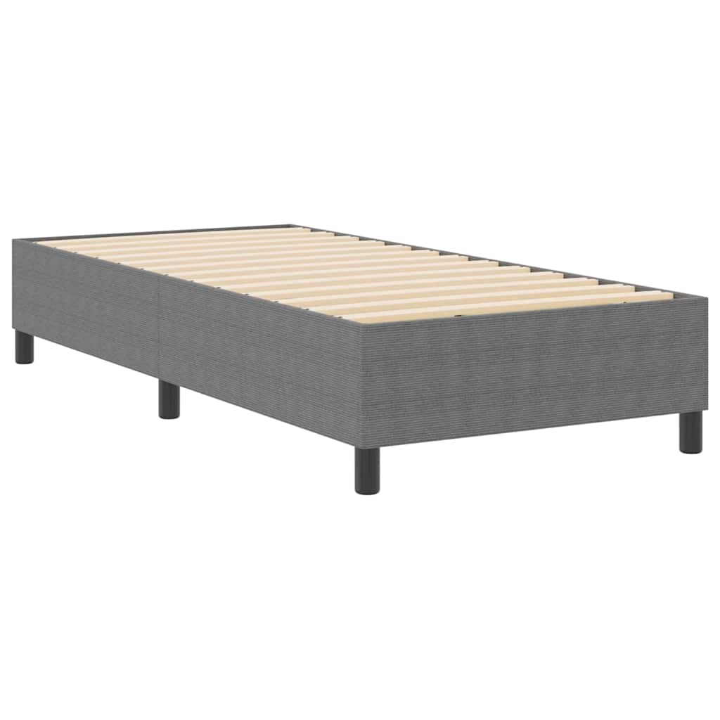 Box Spring Bed Light grey 90 x 190 cm Corduroy fabric
