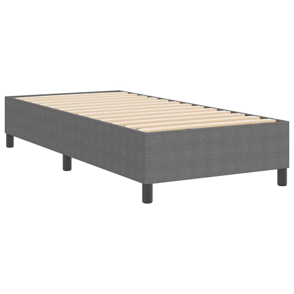Box Spring Bed Light grey 90 x 190 cm Corduroy fabric
