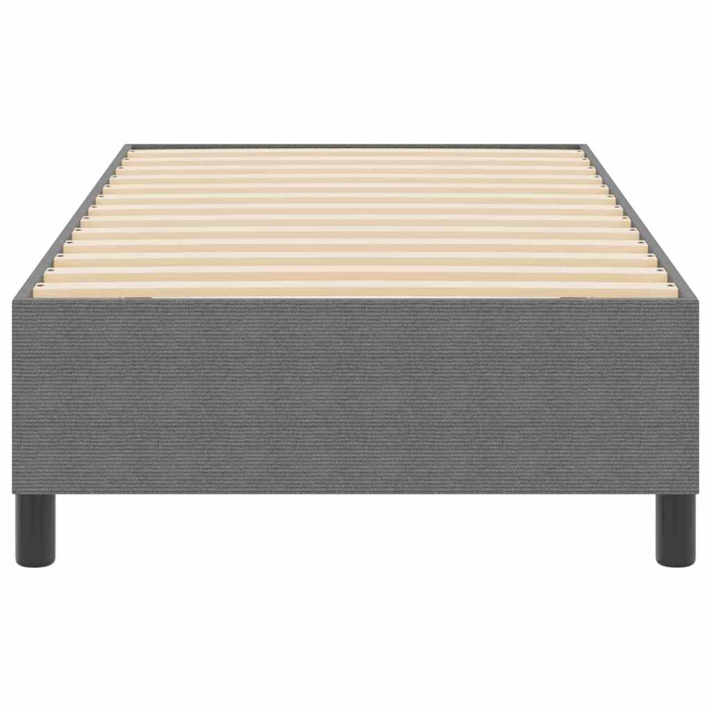 Box Spring Bed Light grey 90 x 190 cm Corduroy fabric