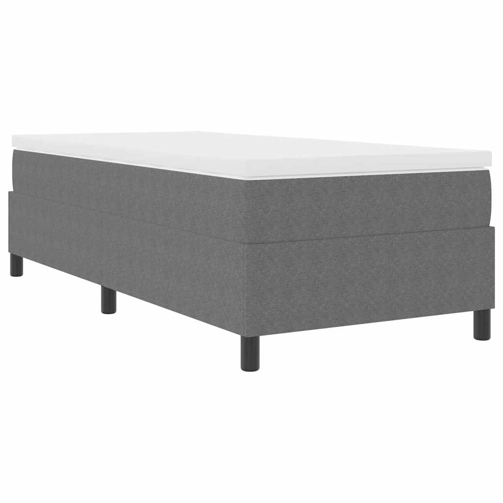 Box Spring Bed Light grey 90 x 190 cm Corduroy fabric