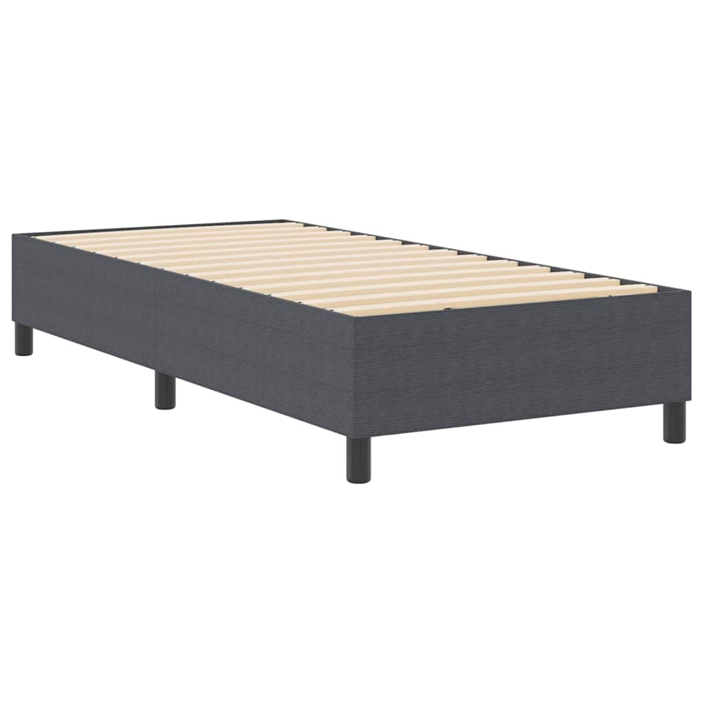 Box Spring Bed Dark grey 90 x 190 cm Corduroy fabric
