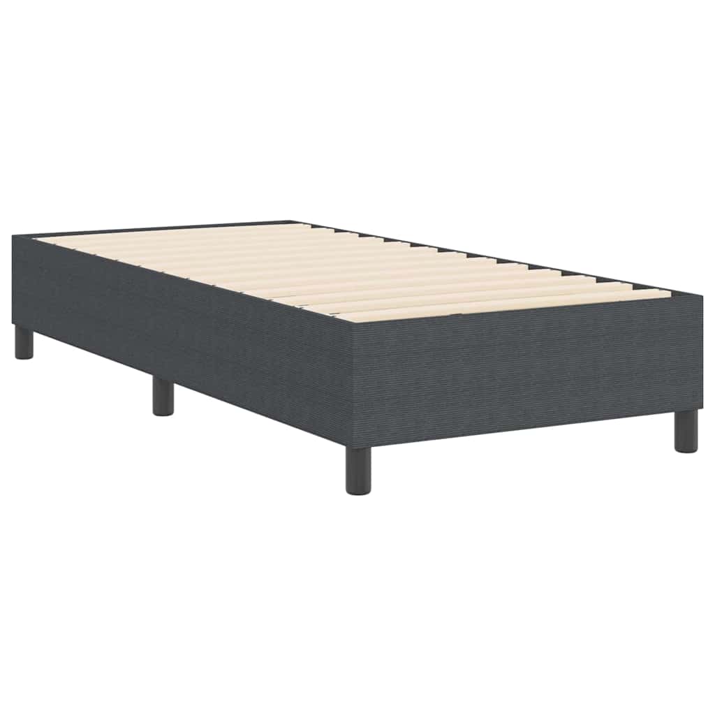Box Spring Bed Dark grey 90 x 190 cm Corduroy fabric