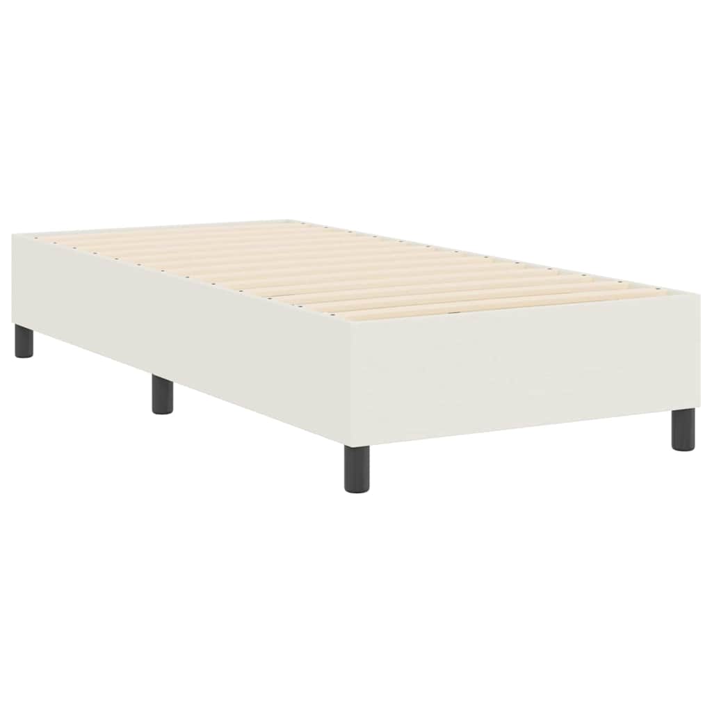Box Spring Bed Cream 90 x 190 cm Corduroy fabric