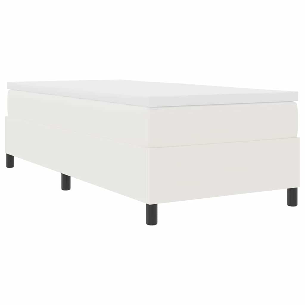 Box Spring Bed Cream 90 x 190 cm Corduroy fabric