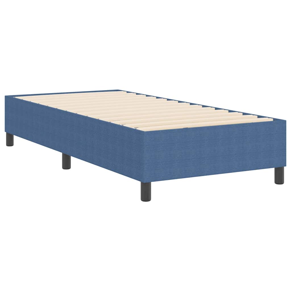 Box Spring Bed Blue 90 x 200 cm Corduroy fabric