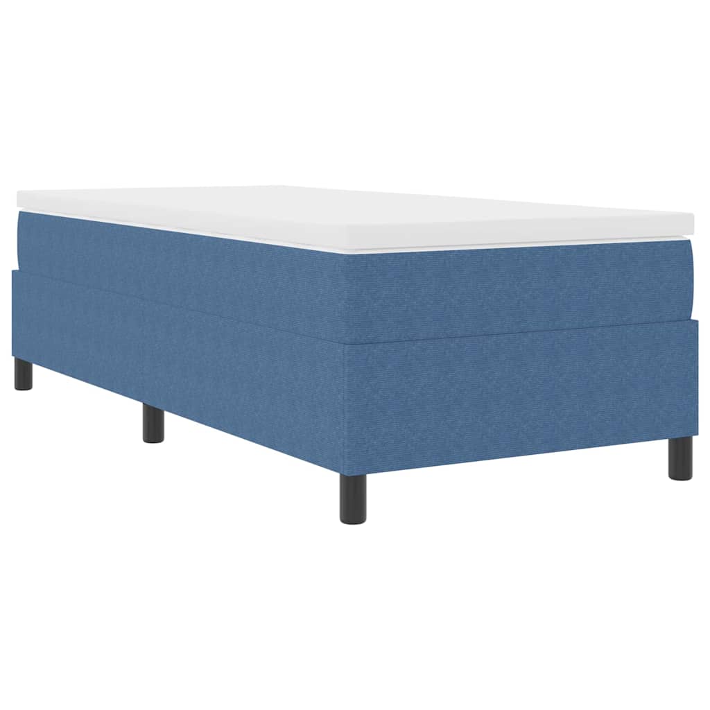 Box Spring Bed Blue 90 x 200 cm Corduroy fabric