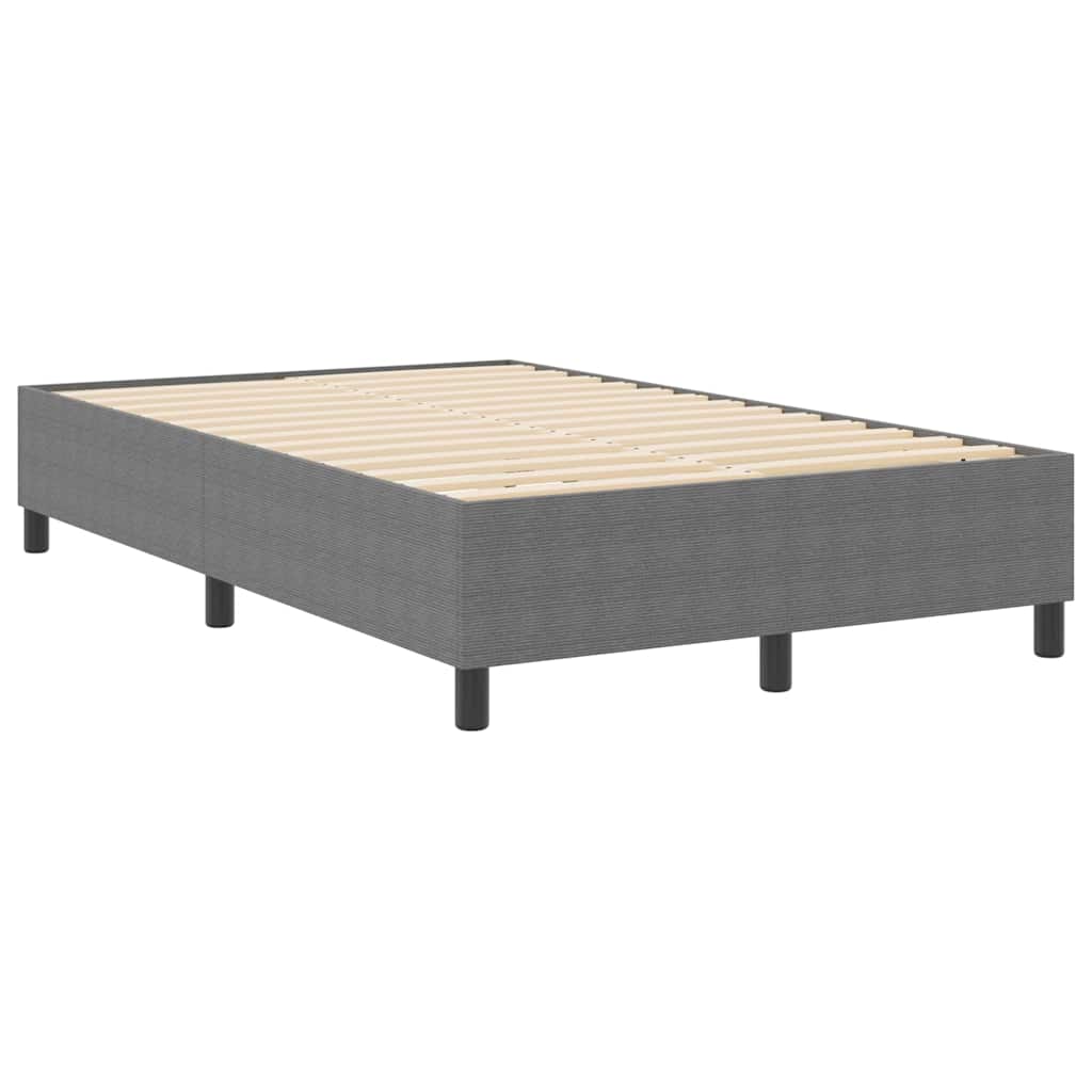 Box Spring Bed Light grey 120 x 190 cm Corduroy fabric