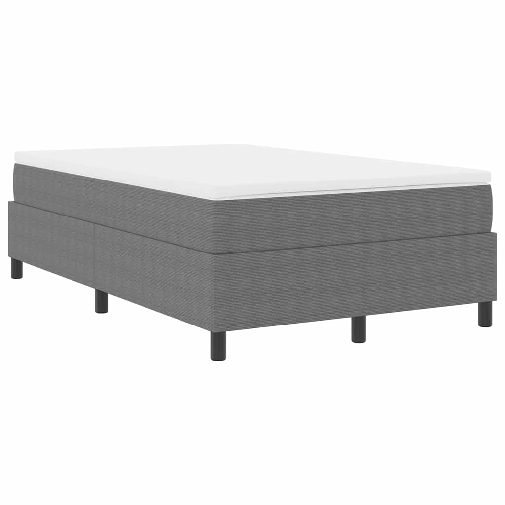 Box Spring Bed Light grey 120 x 190 cm Corduroy fabric
