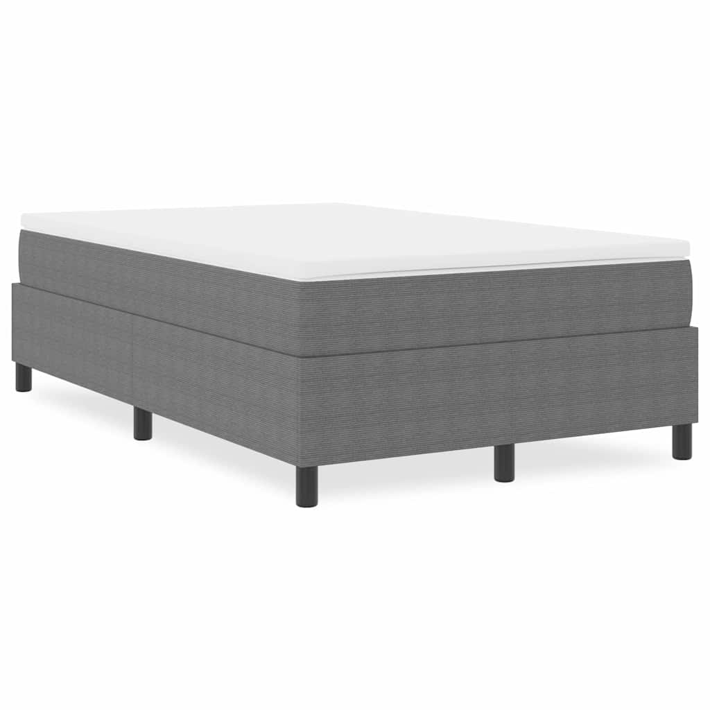 Box Spring Bed Light grey 120 x 190 cm Corduroy fabric