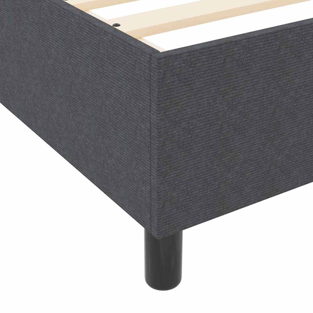 Box Spring Bed Dark grey 120 x 190 cm Corduroy fabric