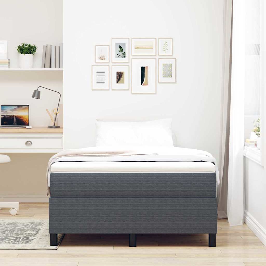 Box Spring Bed Dark grey 120 x 190 cm Corduroy fabric