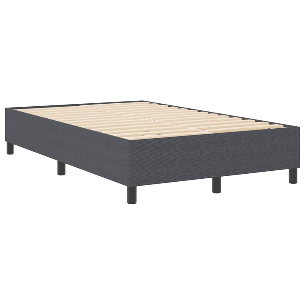 Box Spring Bed Dark grey 120 x 190 cm Corduroy fabric