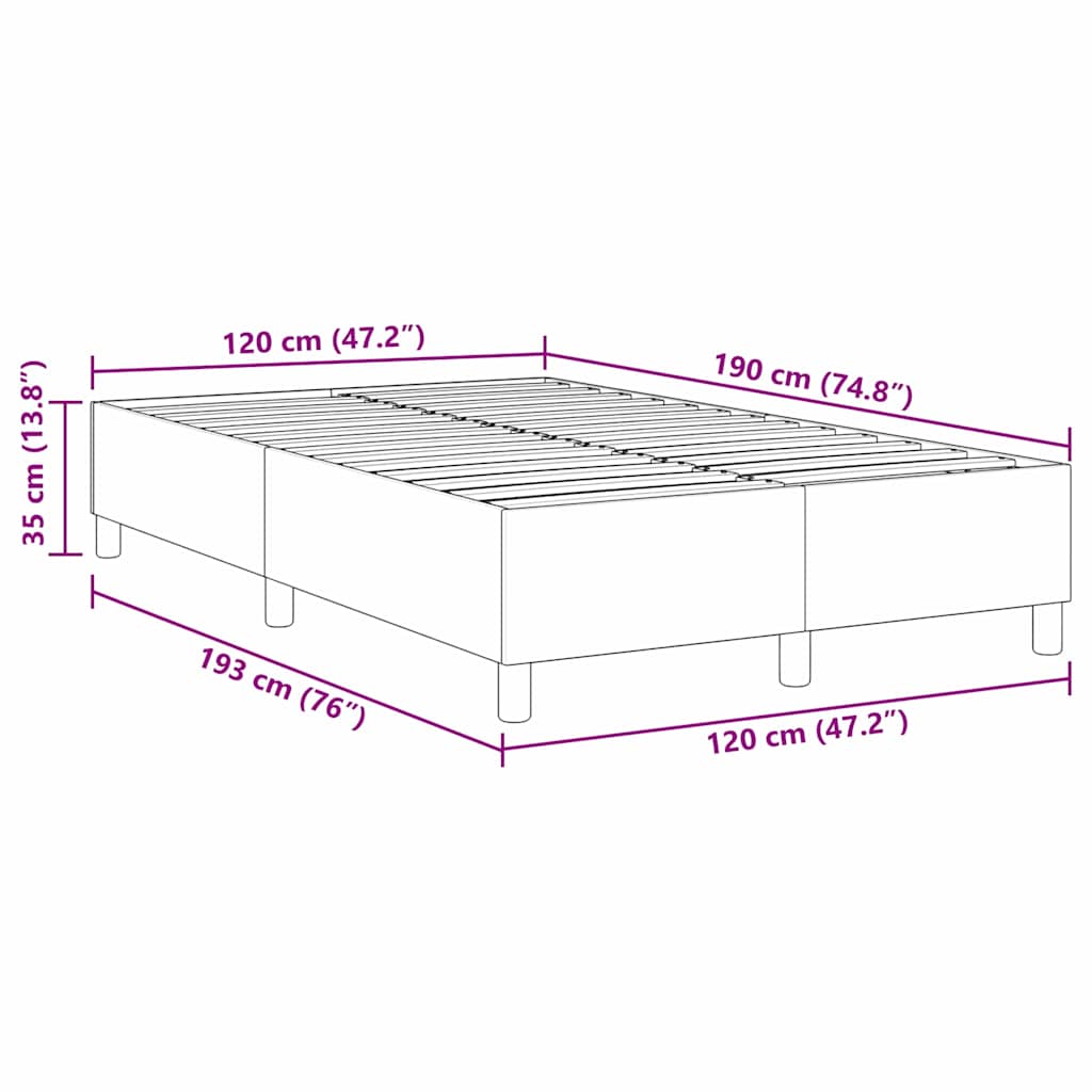 Box Spring Bed Dark grey 120 x 190 cm Corduroy fabric