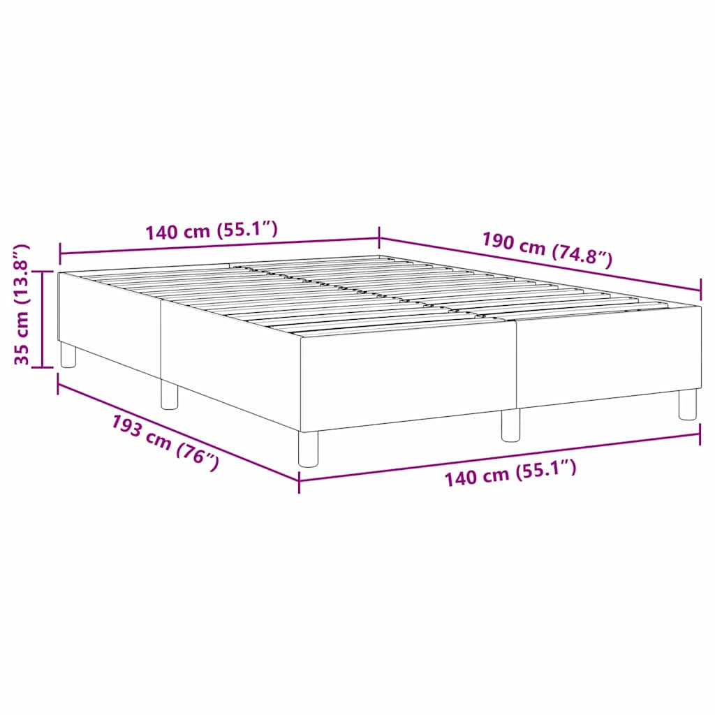 Box Spring Bed Blue 140 x 190 cm Corduroy fabric