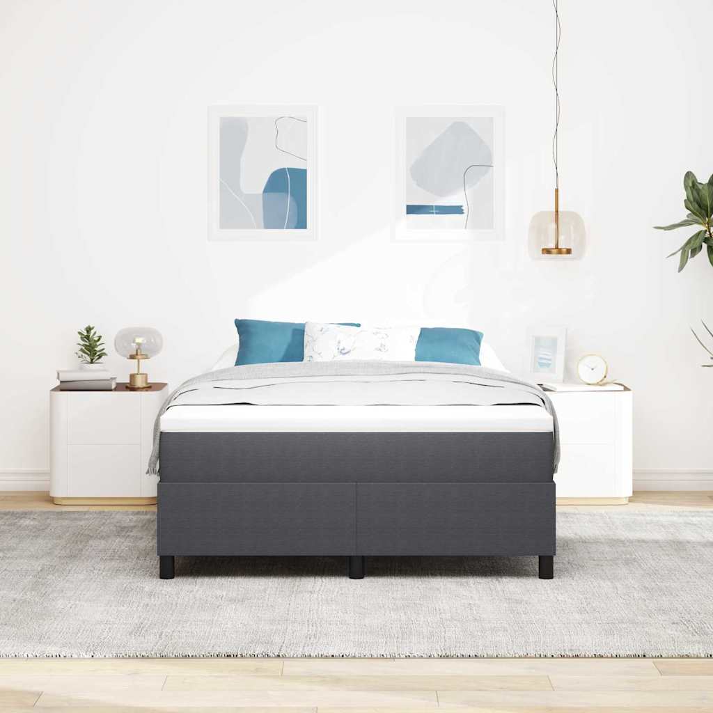 Box Spring Bed Dark grey 140 x 200 cm Corduroy fabric