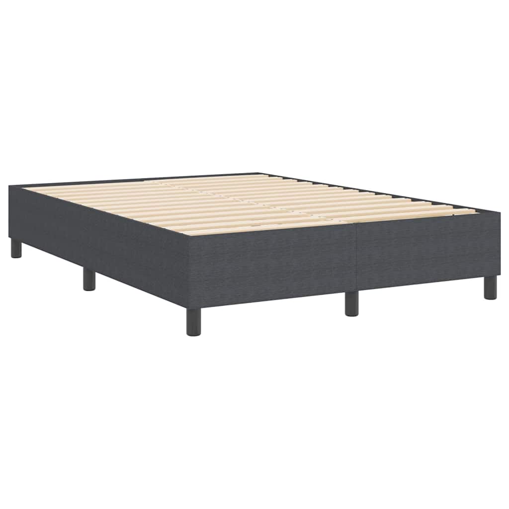 Box Spring Bed Dark grey 140 x 200 cm Corduroy fabric