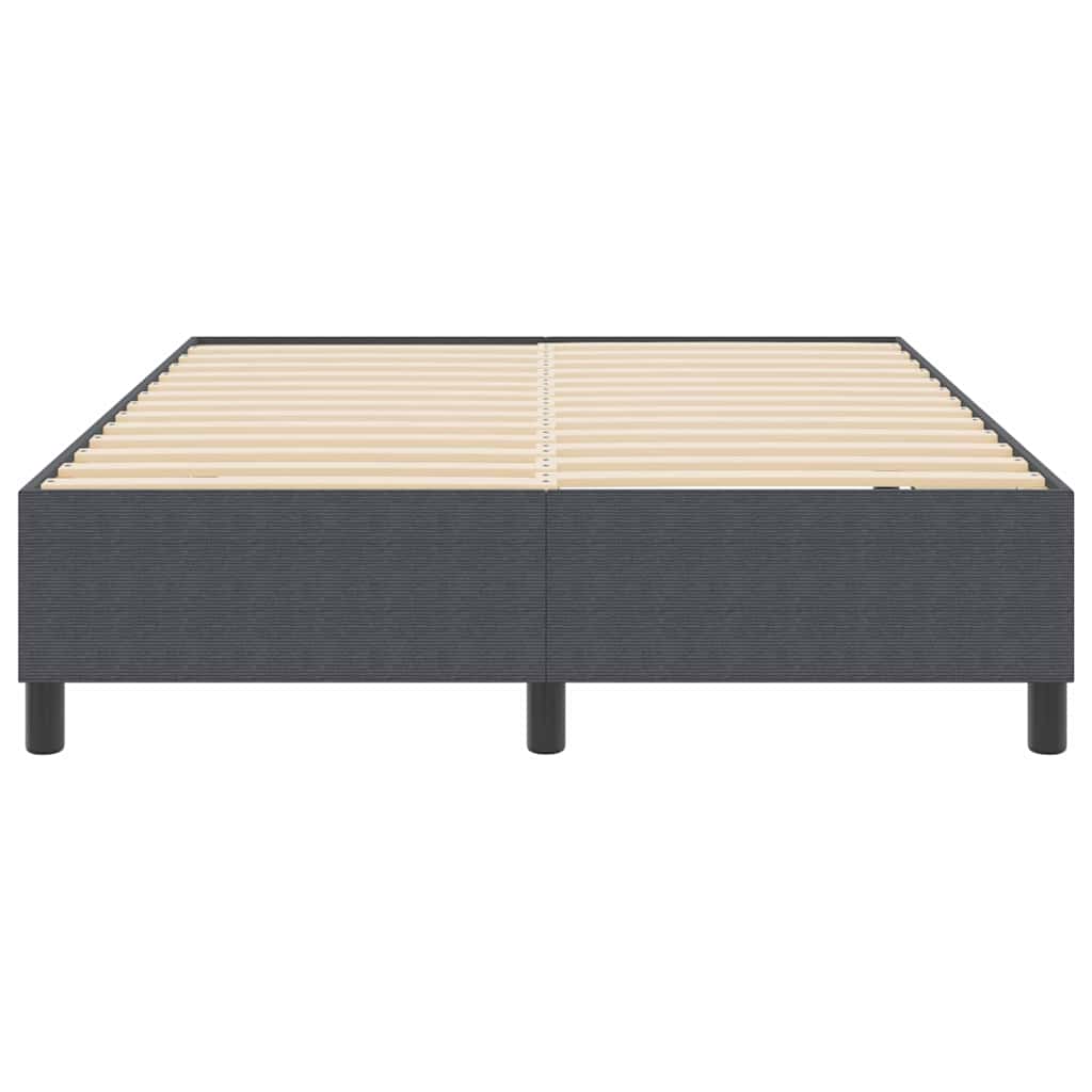 Box Spring Bed Dark grey 140 x 200 cm Corduroy fabric